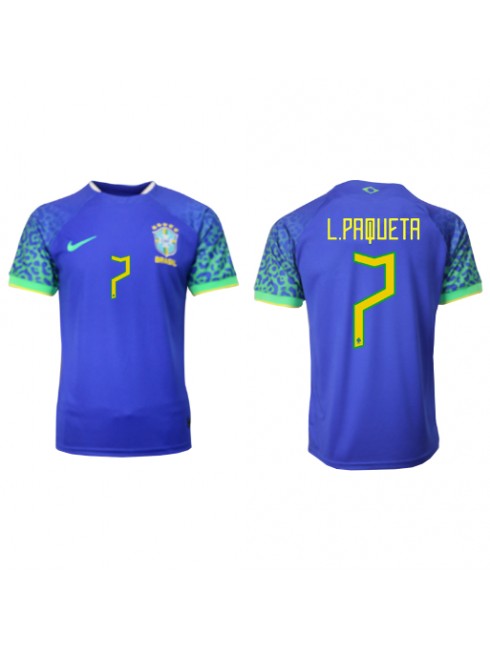 Billige Brasil Lucas Paqueta #7 Bortedrakt VM 2022 Kortermet